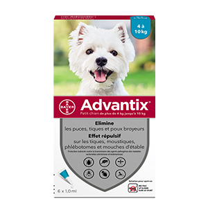 Advantix - Anti-lopper - Lille hund 4 til 10 kg 6 pipetter - ELANCO