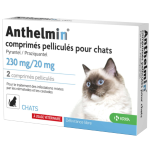 Anthelmin Chat - 230 mg/20 mg - Vermifuge - KRKA - Produits-veto.com