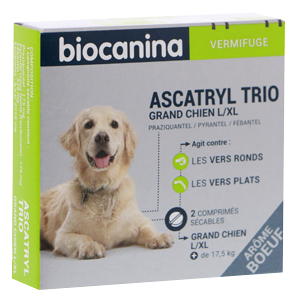 Ascatryl Trio - Vermifuge - Grand chien - L/XL - 2 comprimés - BIOCANINA - Produits-veto.com