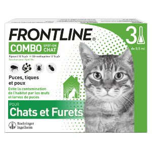 Frontline Combo - Anti-puces - Chat - 3 pipettes - Produits-veto.com