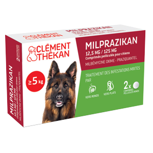 Milprazikan - Chien - Vermifuge - > à 5 kg - Clément Thékan - Produits-veto.com