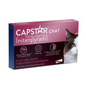 Capstar Chat 11,4 mg - Anti-puces - Elanco - Produits-veto.com