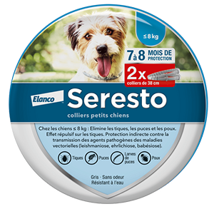 Seresto - Anti-loppe halsbånd til hunde - Sæt på - 38 cm - ELANCO