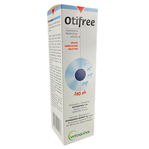 Otifree - Solution auriculaire - Flacon 160 ml - Vetoquinol - Produits-veto.com