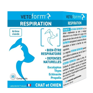 Respiration - Confort respiratoire - 30 comprimés - Chien et Chat - VETOFORM - Produits-veto.com